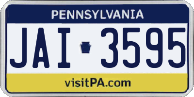 PA license plate JAI3595