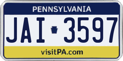 PA license plate JAI3597