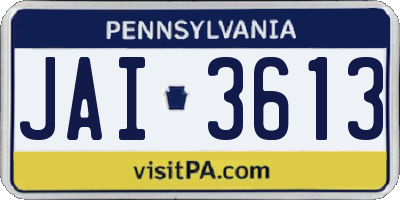 PA license plate JAI3613