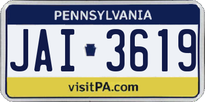 PA license plate JAI3619