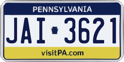 PA license plate JAI3621