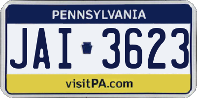 PA license plate JAI3623