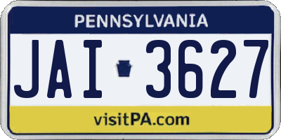 PA license plate JAI3627