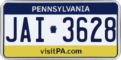 PA license plate JAI3628