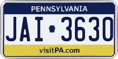PA license plate JAI3630