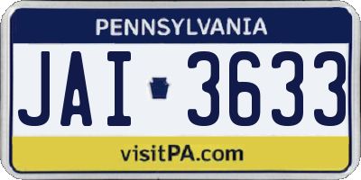 PA license plate JAI3633