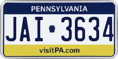PA license plate JAI3634
