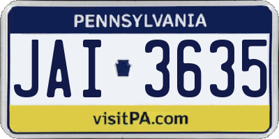 PA license plate JAI3635