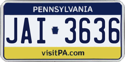 PA license plate JAI3636
