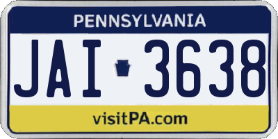 PA license plate JAI3638