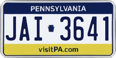 PA license plate JAI3641