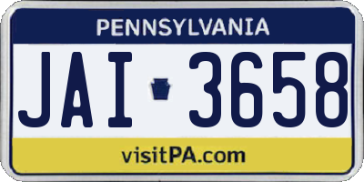PA license plate JAI3658