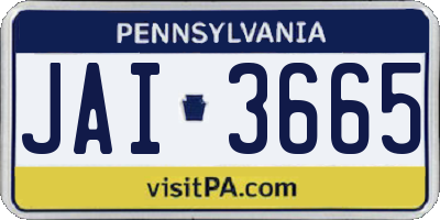 PA license plate JAI3665
