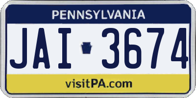 PA license plate JAI3674