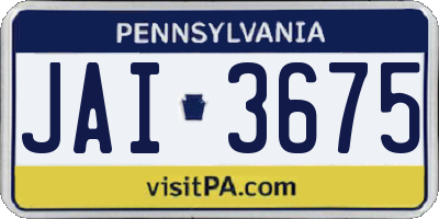PA license plate JAI3675