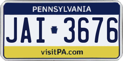 PA license plate JAI3676