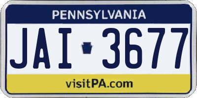 PA license plate JAI3677