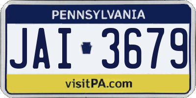 PA license plate JAI3679