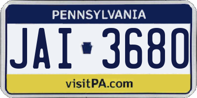 PA license plate JAI3680