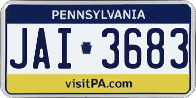 PA license plate JAI3683