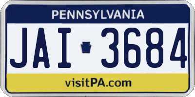 PA license plate JAI3684