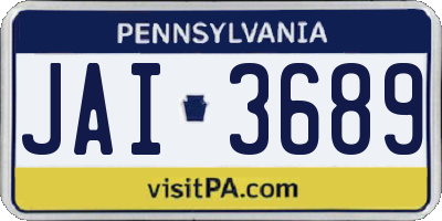 PA license plate JAI3689