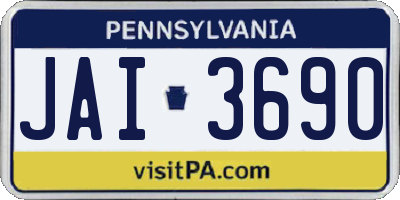 PA license plate JAI3690