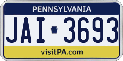PA license plate JAI3693