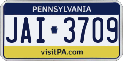 PA license plate JAI3709
