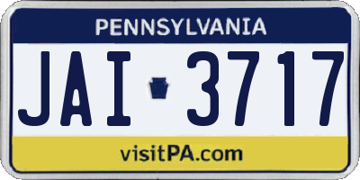 PA license plate JAI3717