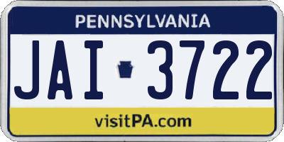 PA license plate JAI3722