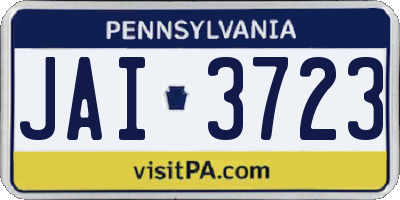 PA license plate JAI3723