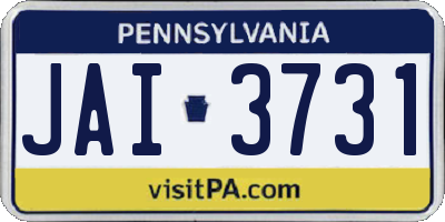 PA license plate JAI3731