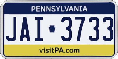 PA license plate JAI3733
