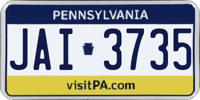 PA license plate JAI3735