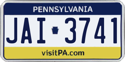 PA license plate JAI3741