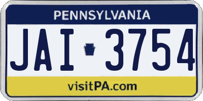 PA license plate JAI3754