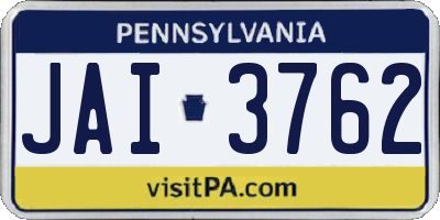 PA license plate JAI3762