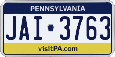 PA license plate JAI3763