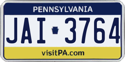 PA license plate JAI3764