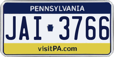 PA license plate JAI3766