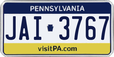 PA license plate JAI3767