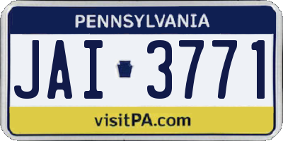 PA license plate JAI3771