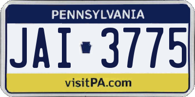 PA license plate JAI3775