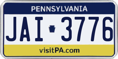 PA license plate JAI3776