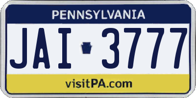 PA license plate JAI3777