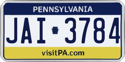 PA license plate JAI3784