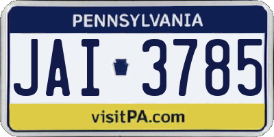 PA license plate JAI3785