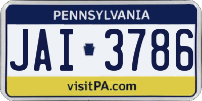 PA license plate JAI3786