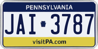 PA license plate JAI3787